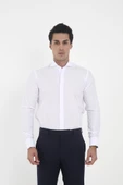 Brianze Beyaz Ata Yaka Damatlık Slim Fit Gömlek ( Kol Düğmesi Hediye ) - 1