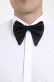 Brianze Beyaz Ata Yaka Damatlık Slim Fit Gömlek ( Kol Düğmesi Hediye ) - 6