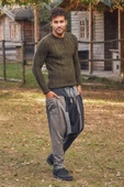 Bağcıklı Paçası Lastikli Erkek Şalvar Pantolon - 2
