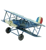 Dekoratif Metal Uçak Çift Kanatlı Büyük thumbnail 2