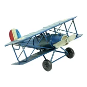 Dekoratif Metal Uçak Çift Kanatlı Büyük thumbnail 3