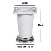 Yıldız Mobilya Masa Puf Sehpa TV Ünitesi Ayağı Beyaz Krom Baza Ayak 10 cm (4 Adet) - 3