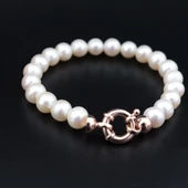 Pigado 925 Ayar Gümüş Özel Tasarım Gerçek Tatlısu İnci Bileklik - 4