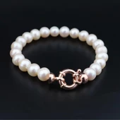 Pigado 925 Ayar Gümüş Özel Tasarım Gerçek Tatlısu İnci Bileklik - 7