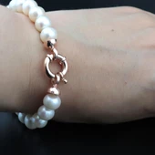 Pigado 925 Ayar Gümüş Özel Tasarım Gerçek Tatlısu İnci Bileklik - 6