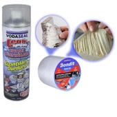 Leak Fix Su Geçirmez Sızdırmaz Sprey Şeffaf 396 gr + Çamur Bant - 1