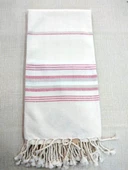 Mandaş Pamuklu El Dokuma Peştemal (80x200) - Krem Pembe - 1