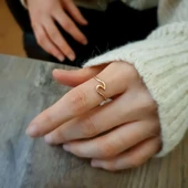 14 Ayar Altın Minimal Eklem Yüzük thumbnail 3