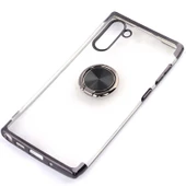 Galaxy Note 10 Kılıf Gess Kenarları Renkli Yüzük Aparatlı Kılıf thumbnail 1