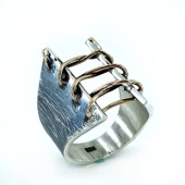 El Üretim Dikiş Özel Tasarım Marjinal Otantik 925 Gümüş Yüzük thumbnail 1