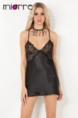 Miorre Feronia Sırtı Çapraz Askılı Dantelli Saten Gecelik-3639 thumbnail 7