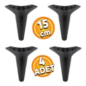 Aspen Lüks Mobilya Kanepe Koltuk Sehpa Tv Ünitesi Ayağı Ayakları 15 Cm Siyah Baza Ayak (4 ADET) - 1