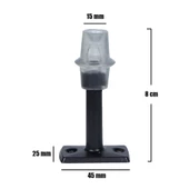 Kapı Stoperi Tamponu Durdurucu Tutucu Mat Siyah 8 cm Metal Kapı Stopu Silikonlu (5 ADET) - 3