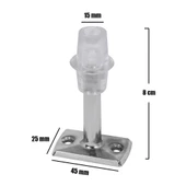 Kapı Stoperi Tamponu Durdurucu Tutucu Krom Metal 8 cm Kapı Stopu Silikonlu (5 ADET) - 3