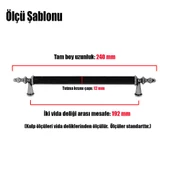 Ovacık Çekmece Dolap Kapak Kulpu Kulbu Lüks Metal Çzigili Kulp 192 mm - 4