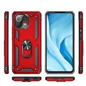 Xiaomi Mi 11 Lite Kılıf Zore Vega Yüzüklü Standlı Zırh Kılıf thumbnail 9