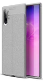 Samsung Galaxy Note 10 Plus Kılıf Deri Görünüm Sert Karbon Kapak - 2