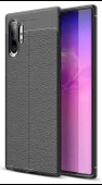 Samsung Galaxy Note 10 Plus Kılıf Deri Görünüm Sert Karbon Kapak - 1