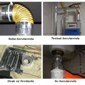 Alüminyum Folyo Bant 72 mm x 5 Metre Yanmaz Soba Borusu Bandı - 6