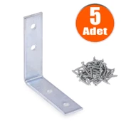 Mobilya Eşya Dolap Deprem Sabitleyici Köşebent Bağlantı Aparatı L Demiri Gönye 55x55x15 Mm (5 ADET) - 1