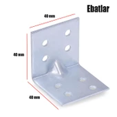 Mobilya Eşya Dolap Deprem Sabitleyici Köşebent Bağlantı Aparatı L Demiri Gönye 40x40x40 Mm (5 ADET) - 2