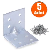 Mobilya Eşya Dolap Deprem Sabitleyici Köşebent Bağlantı Aparatı L Demiri Gönye 40x40x40 Mm (5 ADET) - 1
