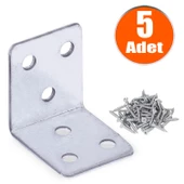 Mobilya Eşya Dolap Deprem Sabitleyici Köşebent Bağlantı Aparatı L Demiri Gönye 35x35x30 Mm (5 ADET) thumbnail 1