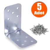 Mobilya Eşya Dolap Deprem Sabitleyici Köşebent Bağlantı Aparatı L Demiri Gönye 90x90x60 Mm (5 ADET) - 1