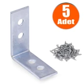 Mobilya Eşya Dolap Deprem Sabitleyici Köşebent Bağlantı Aparatı L Demiri Gönye 35x35x15 Mm (5 ADET) thumbnail 1
