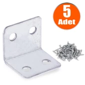 Mobilya Eşya Dolap Deprem Sabitleyici Köşebent Bağlantı Aparatı L Demiri Gönye 25x25x30 Mm (5 ADET) - 1