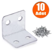 Mobilya Eşya Dolap Deprem Sabitleyici Köşebent Bağlantı Aparatı L Demiri Gönye 25x25x30 Mm (10 ADET) - 1