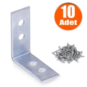Mobilya Eşya Dolap Deprem Sabitleyici Köşebent Bağlantı Aparatı L Demiri Gönye 35x35x15 Mm (10 ADET) - 1