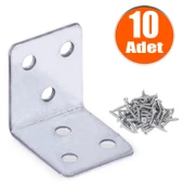 Mobilya Eşya Dolap Deprem Sabitleyici Köşebent Bağlantı Aparatı L Demiri Gönye 35x35x30 Mm (10 ADET) - 1