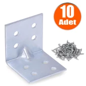 Mobilya Eşya Dolap Deprem Sabitleyici Köşebent Bağlantı Aparatı L Demiri Gönye 40x40x40 Mm (10 ADET) - 1