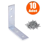 Mobilya Eşya Dolap Deprem Sabitleyici Köşebent Bağlantı Aparatı L Demiri Gönye 55x55x15 Mm (10 ADET) - 1