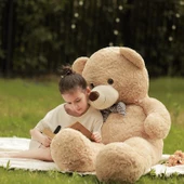 % 100 YERLİ - Papyonlu Sevimli Büyük Peluş Ayıcık, 130 cm - 11