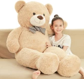 % 100 YERLİ - Papyonlu Sevimli Büyük Peluş Ayıcık, 130 cm - 10