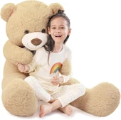% 100 YERLİ - Papyonlu Sevimli Büyük Peluş Ayıcık, 130 cm - 9