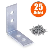 Mobilya Eşya Dolap Deprem Sabitleyici Köşebent Bağlantı Aparatı L Demiri Gönye 35x35x15 Mm (25 ADET) - 1