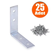 Mobilya Eşya Dolap Deprem Sabitleyici Köşebent Bağlantı Aparatı L Demiri Gönye 55x55x15 Mm (25 ADET) - 1