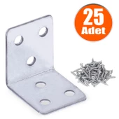 Mobilya Eşya Dolap Deprem Sabitleyici Köşebent Bağlantı Aparatı L Demiri Gönye 35x35x30 Mm (25 ADET) - 1