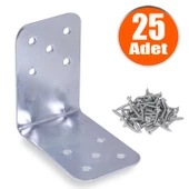 Mobilya Eşya Dolap Deprem Sabitleyici Köşebent Bağlantı Aparatı L Demiri Gönye 90x90x60 Mm (25 ADET) - 1