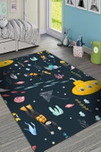 Frenda Home Denizaltı Desenli Kaymaz Deri Taban Çocuk Halısı  LACİVERT 140X200 - 1