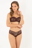 Miorre Push-Up Dolgulu Straplez Leopar Desenli Sütyen Takım - 8
