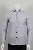 Uzun Kol Slim Fit Desenli Gömlek - 1