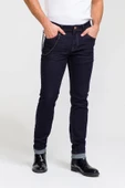 Erkek Slim Fit Boru Paça Rahat Likralı Zincirli Kot Pantolon - 1