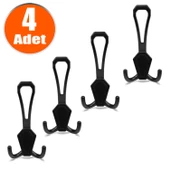 Villa Portmanto Vestiyer Duvar Askısı Siyah Dolap Elbise Askılığı (4 ADET) - 1