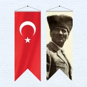 Atatürk Posteri ve Türk Bayrağı Kırlangıç 70x200 cm -3 - 1