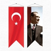 Atatürk Posteri ve Türk Bayrağı Kırlangıç 50x150 cm -7 - 1