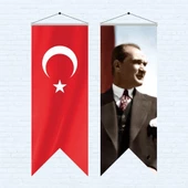 Atatürk Posteri ve Türk Bayrağı Kırlangıç 70x200 cm -7 - 1